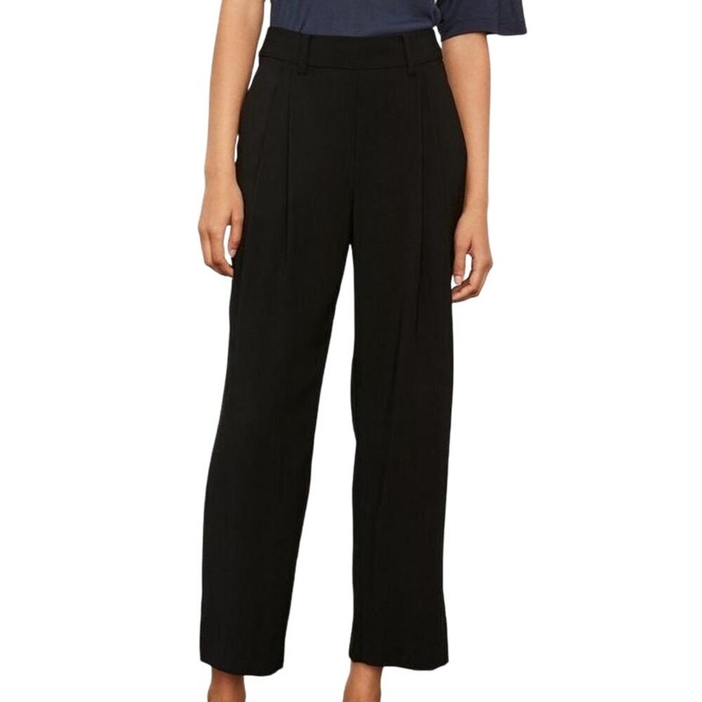 Vince NWT Stovepipe Crop Pull On Pleated Pants in Black Size XXL High Rise